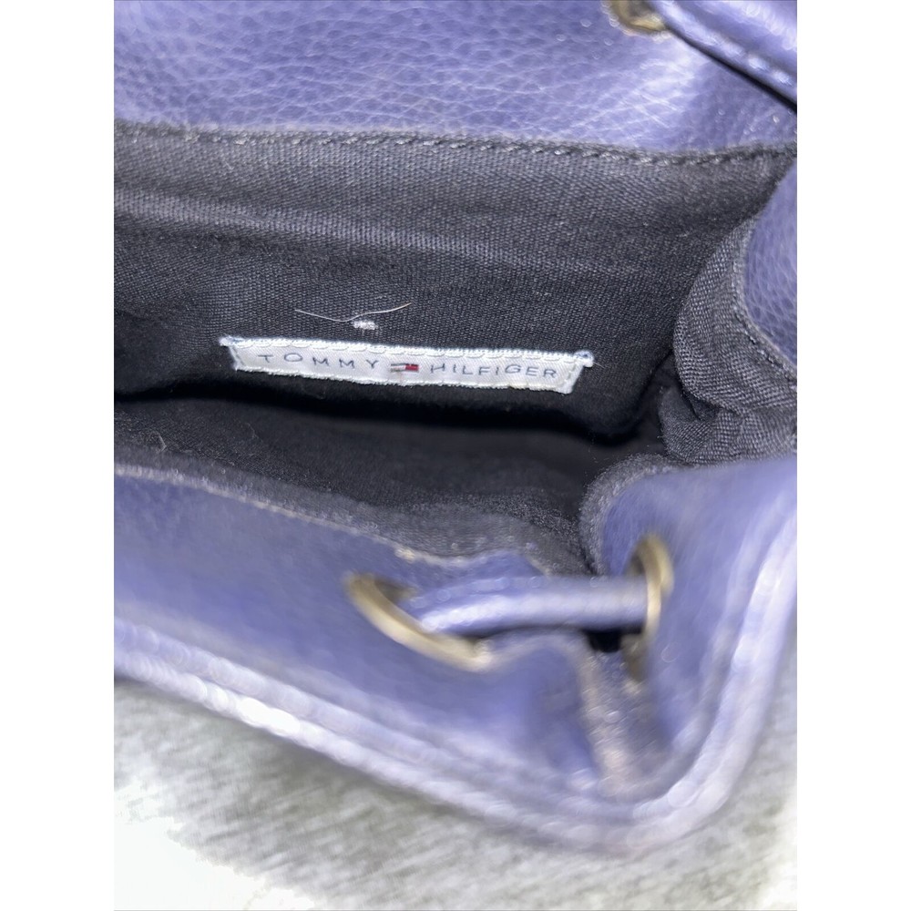 Price drop- Vintage Tommy Hilfiger Blue Pebbled Leather Backpack Purse Bag - Picture 6 of 9